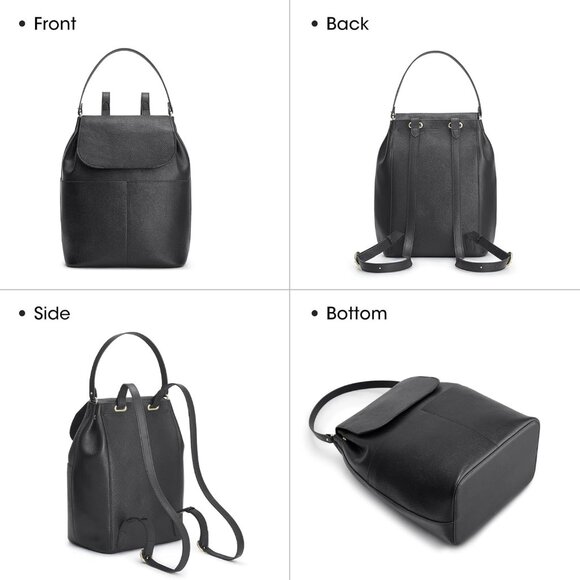 Leather Backpack Purse for Women Travel Fashion Designer Ladies Backpack Black